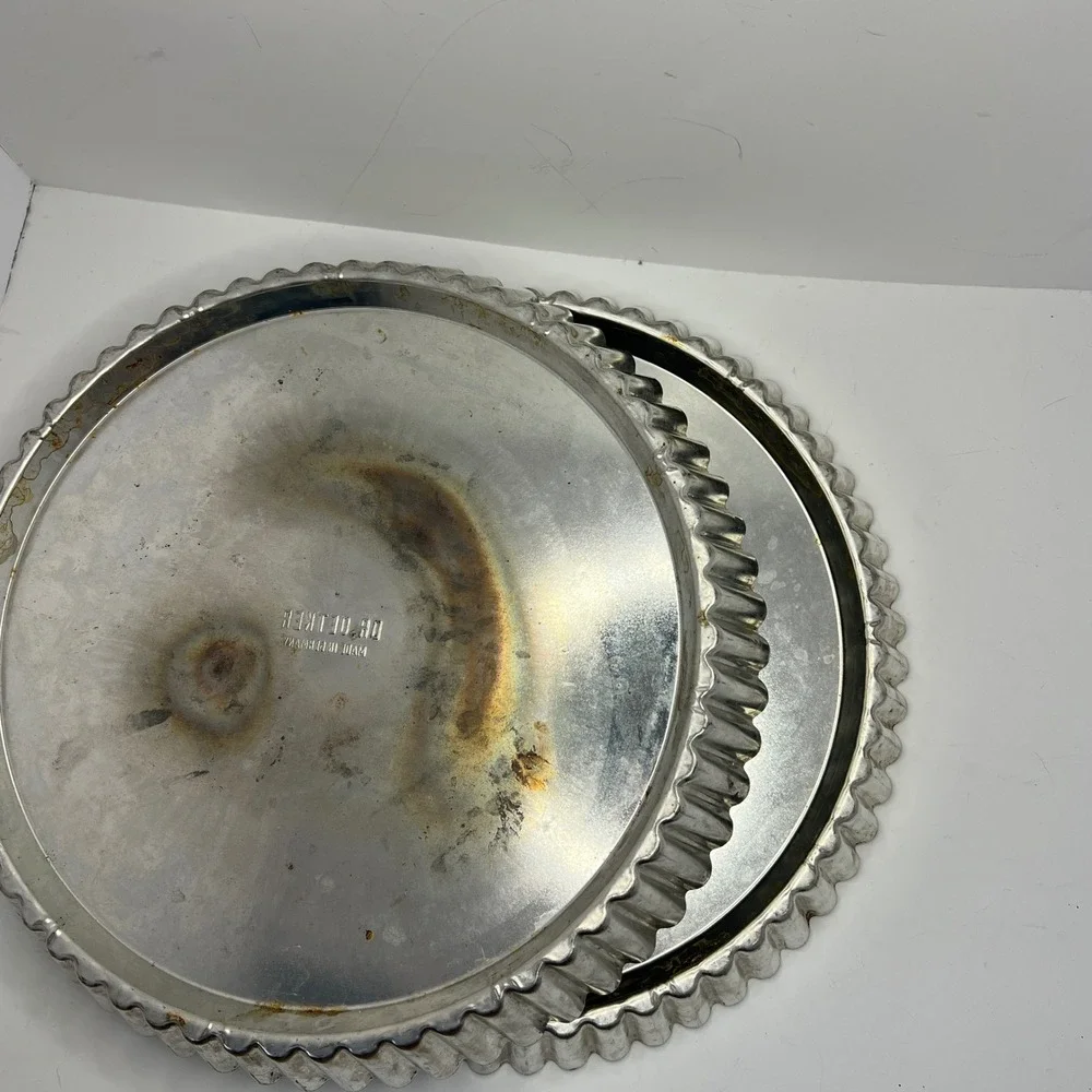 Dr. Oetker Vintage Fluted Tart Pan Set of 2 Made in Germany 10 In Metal Bakeware